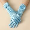 Stylish Double Layered Bowknot Gloves Perfect for Kids Singing Dancing Winter Fashion Statements Celebrations Gloves
