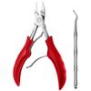 Ingrown Toenail Tool Kit 2pcs/set Stainless Steel and ABS Black Blue Red Optional 13.6*8cm*2cm 65.5g with Nail Groove Pliers Nail Remover for Ingrown