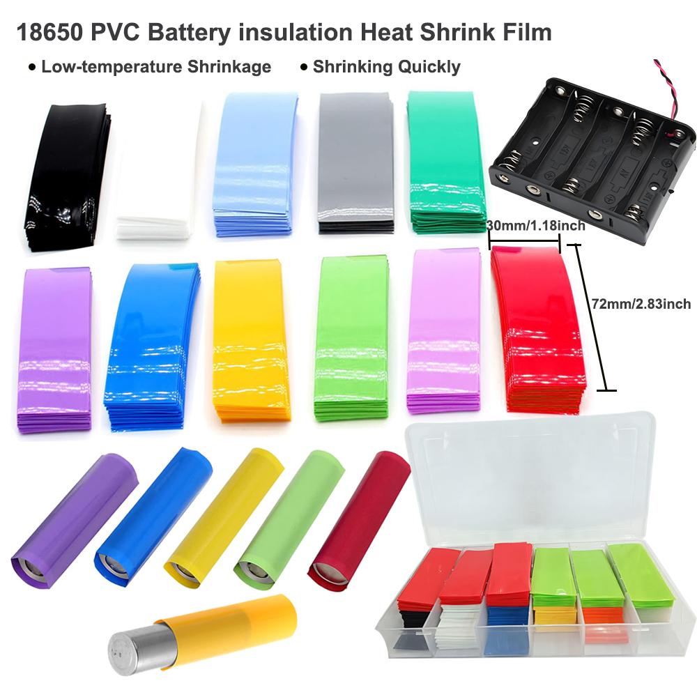 25-100PCS 18650 Battery Wrap PVC Heat Shrink Tubing Pre-cut Precut ZP