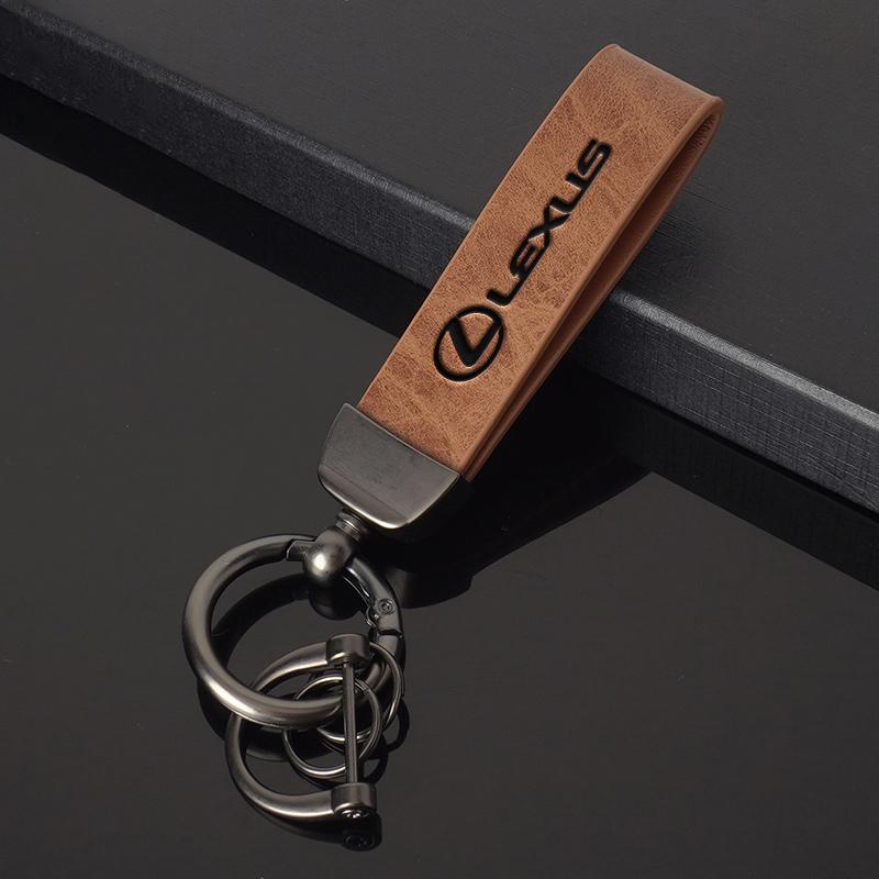 2026 Hot Interior Stickers Leather Car Key Ring Keychain Pendant For Lexus LS LC RZ IS350 ES300 GS350 CT200h GX460 LX570 RX500h PS3