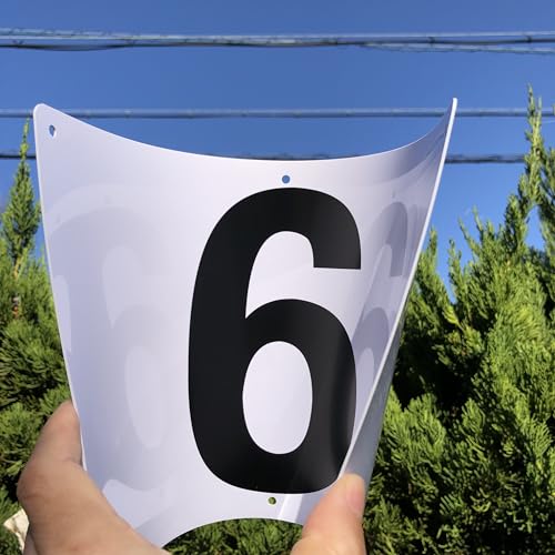 Numbered Sign Plates "1-10" White | 315 x 200mm White PVC Resin Board | Number Display Plates Parking Number Signs for Monthly/Contract Parking | 6 Mo