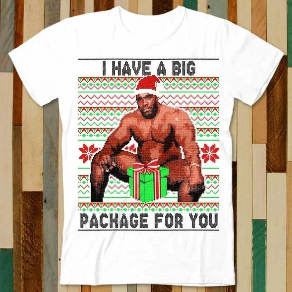 

Barry Sitting on A Bed Big Package Ugly Christmas Xmas T Shirt Adult Unisex Unisex Women Retro Design Shirts for Women S