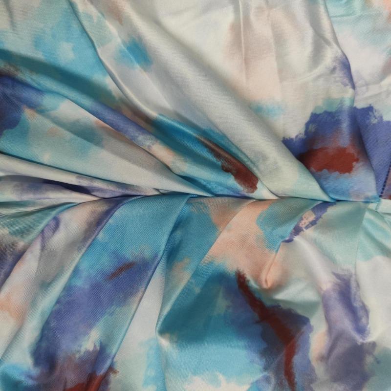 Sommerkleid für Damen, frisch bedruckt, Neckholder, hohe Taille, tiefer Schnitt, sexy Kleider