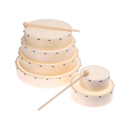 Frame Drums 4/6/7/8/9/10 Inch Hand Drum Wood Drum With Drum Stick Set Musical Game Kids Educational Toy Percussion Instrument