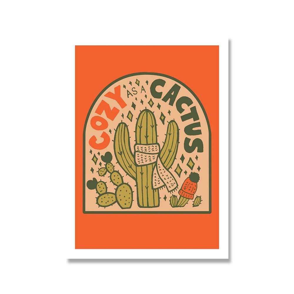 Przytulny abstrakcyjny plakat ścienny sztuka drukuj przyszłość wszechświat marzycielka dziewczyna kaktus różowy pomysł podróż pocztówki płótno malarstwo wystrój domu