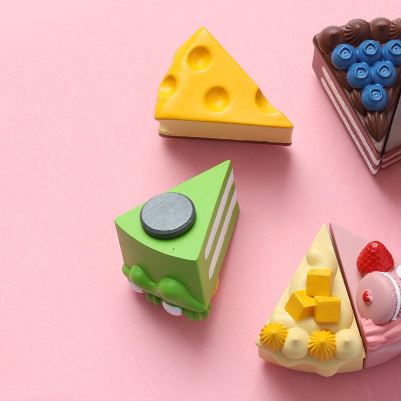 Früchtekuchen Kühlschrankaufkleber Simulation Lebensmittelspielzeug 3D Frucht Simulation Kuchen Kühlschrankdekoration Kreativer Magnetaufkleber