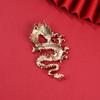 Ethnic Chinese Style Badge Pin Fashionable Lapel Pin Dragon Shape Brooch Traditional Chinese Culture Jewelry Accessory