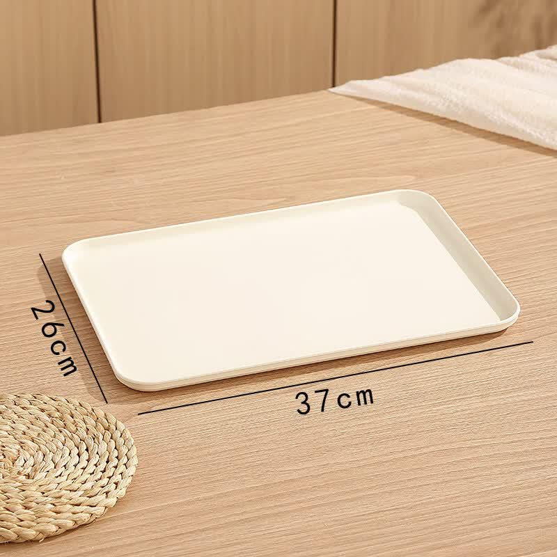 

Creamy White Rectangular Plastic Serving Tray