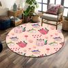 Unicorn Bears and Sweets Pattern Design Print Round Rug, Living Room, Bedroom, Playroom Carpet, Non Slip Floor Mat, Gift