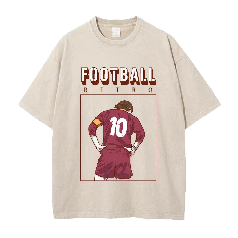 T-shirt Stampata Calcio Uomo Donna Abbigliamento Vintage Lavato Oversize T-shirt Estiva Manica Corta Cotone Magliette Top
