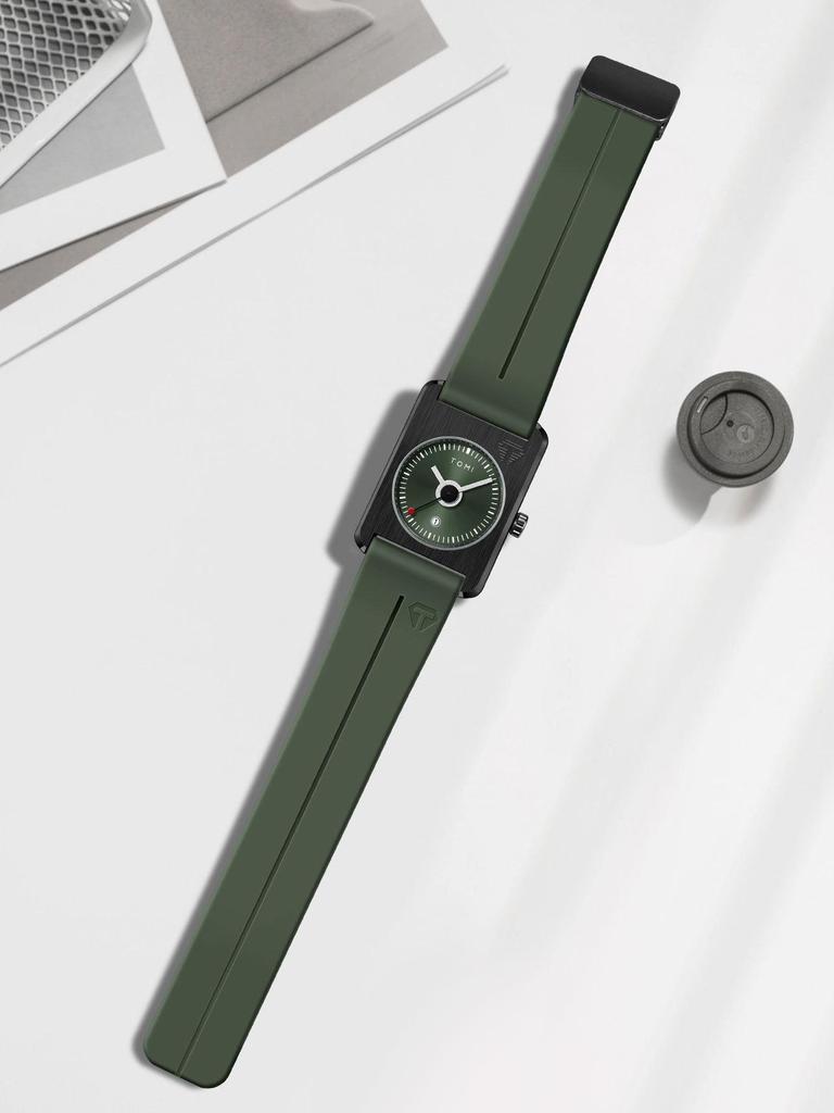 TOMI Square Calendar Watch - Korean Style Student Strap Watch