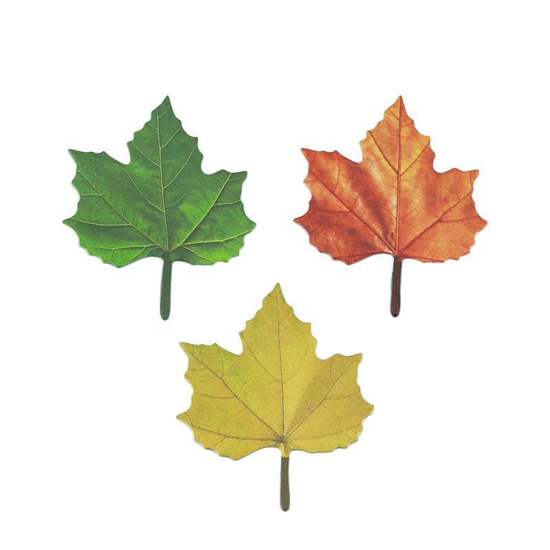 Maple Leaf Decorative Message & Wish Wall Stickers with Leaves Sticky Notes