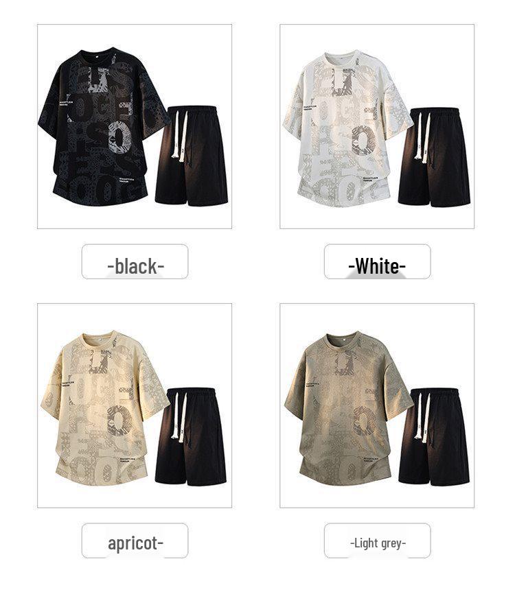 Men's Summer Casual Plus Size Two-Piece Set: Short Sleeve T-shirt & Loose Fit Shorts
