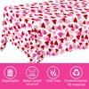 Gatherfun Valentine's Love 3-Pack Tablecloths: Waterproof & Disposable Plastic Covers, 54x108, Romantic Heart-Themed Decorations for Memorable Party