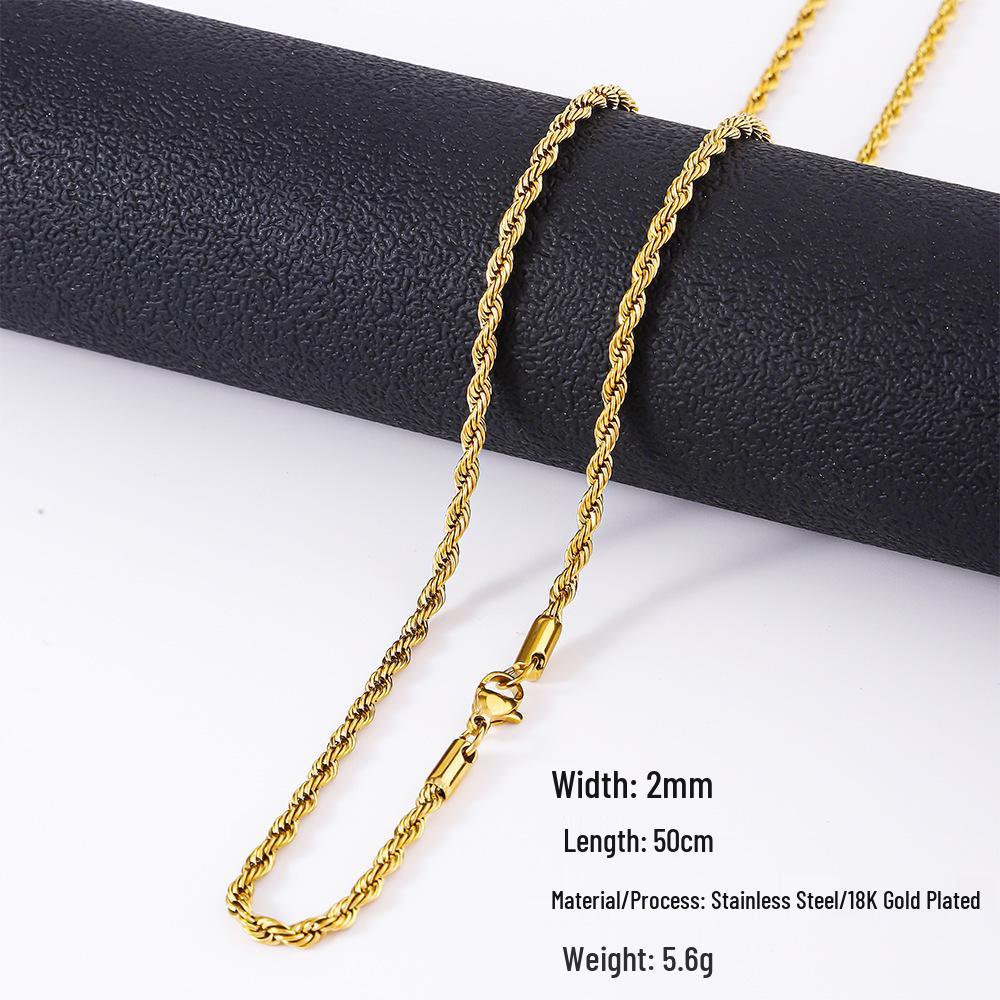 European & American Twist Chain Luxury Titanium Steel Clavicle Necklace