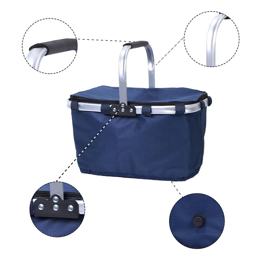 GIORSEN Insulated Cooler Durable Aluminum with Soft Cooler Box for Beach Sports Day Gift W x 28cm D x 22cm Basket, Foldable, 30-Liter Capacity,