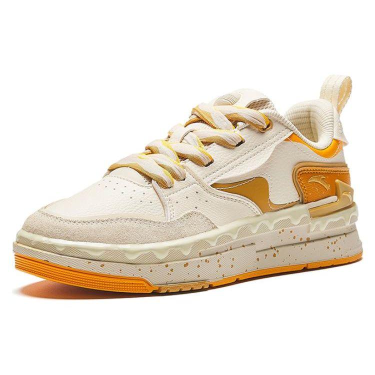 Anta Aotu Pineapple Bag Non-Slip Wear-Resistant Low-Top Skate Shoes Women sneaker White Orange 922338093-1
