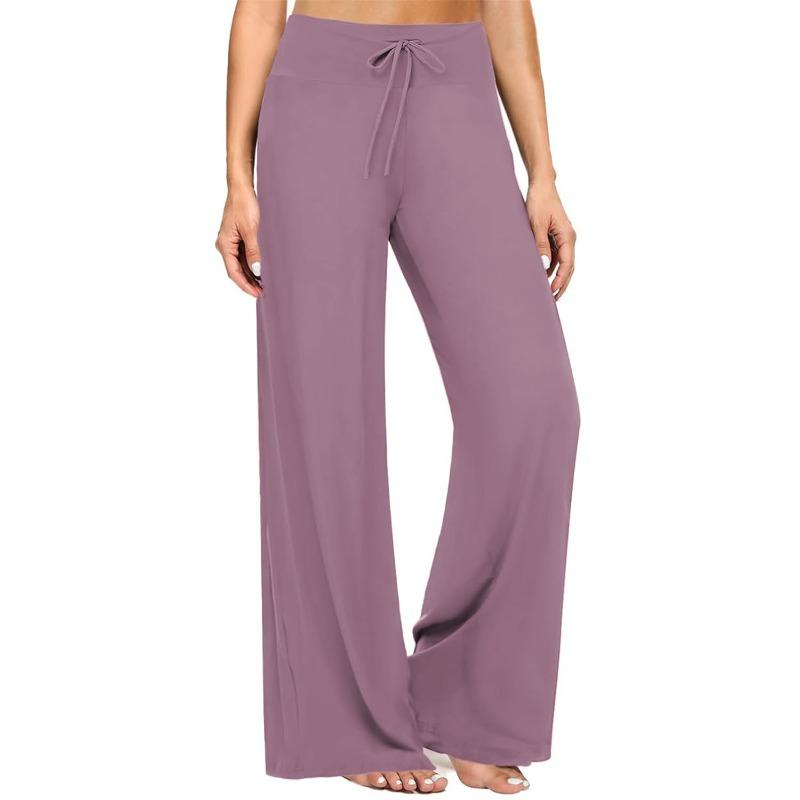 Skinny High-waisted Fitness Wide-leg Pants Zero-feeling Waist Drawstring Wide-leg Pants Fitness Sports Casual Trousers Women