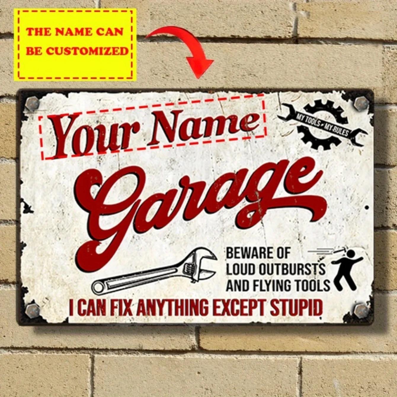 

Vintage Retro Metal Tin Sign Custom Workshop Wall Decor красный