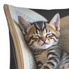 Poszewka na poduszkę 3D z nadrukiem kota, poszewka na poduszkę z ukrytym zamkiem błyskawicznym, zdejmowana, zmywalna, dekoracyjna poszewka na poduszkę