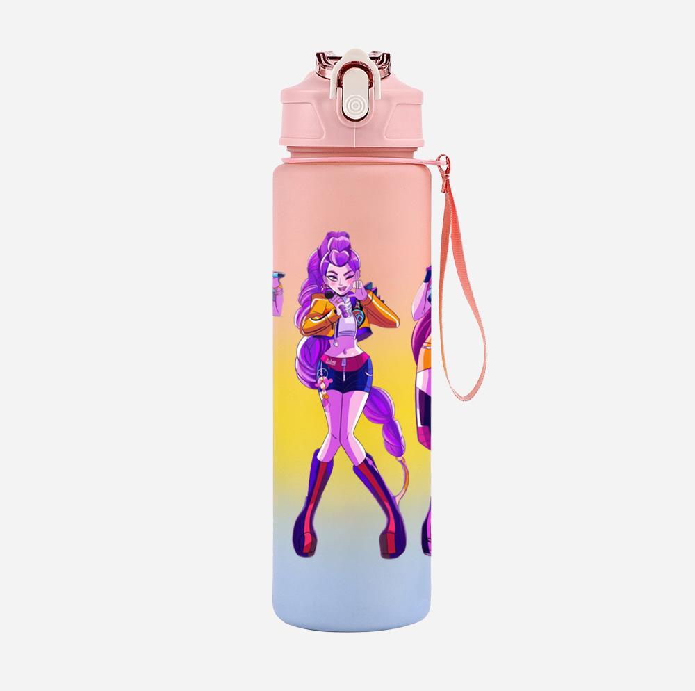 Anime Cartoon K-Pop Demon Hunters Printed 750Ml Water Bottle Large Capacity Drinking Cup Portable Outdoor Sports Water Cup Children Gift