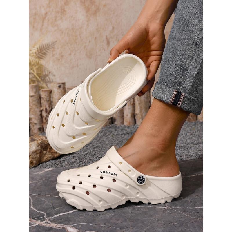 

New pineapple shoes hole shoes men s models go out super thick high value increase thick-soled slippers EA does not grind feet 40 белый