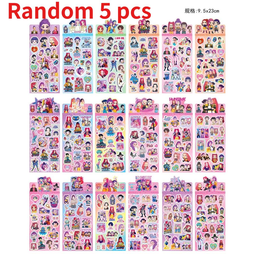 18pcs Devil Hunters Laser GooCard Stickers - Anime Style Cute Creative DIY Decor Stickers for Girls Journal Diary Gifts