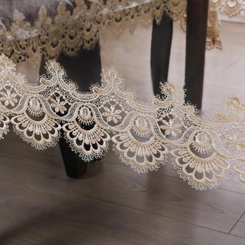 Transparent PVC Tablecloth Waterproof, Oil Proof Clear Coffee Table Table Mat Washable and Non Slip Tablecloth Lace Edge