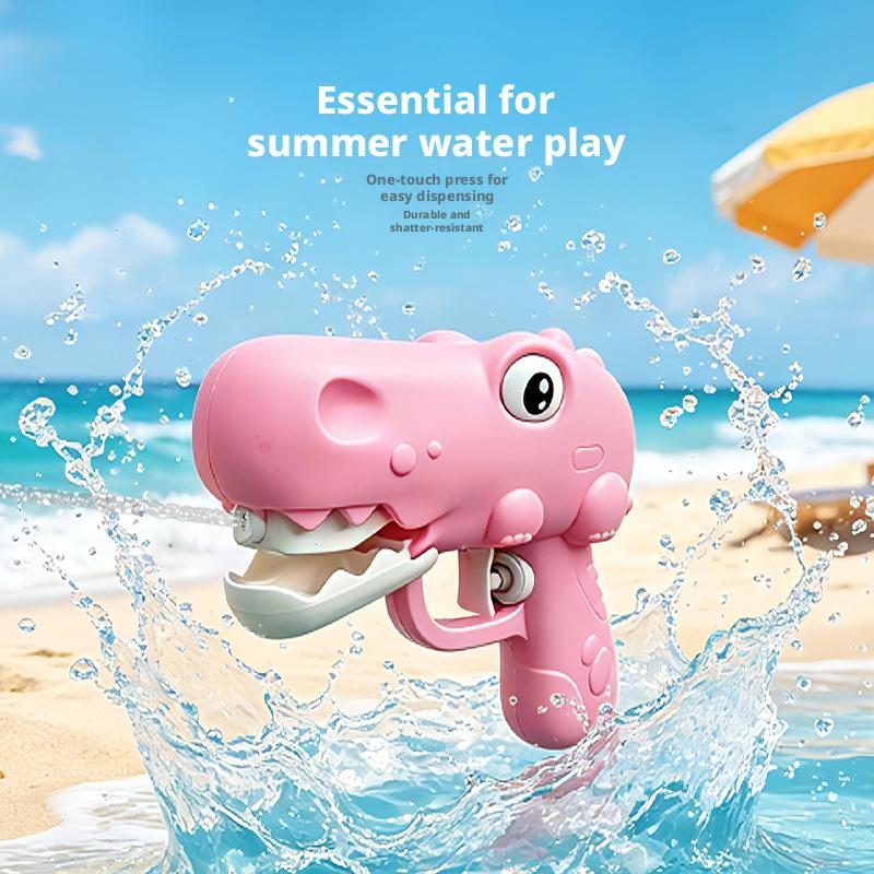 New dinosaur cartoon manual water gun, continuous firing, summer outdoor family interaction beach, swimming pool water gun toy