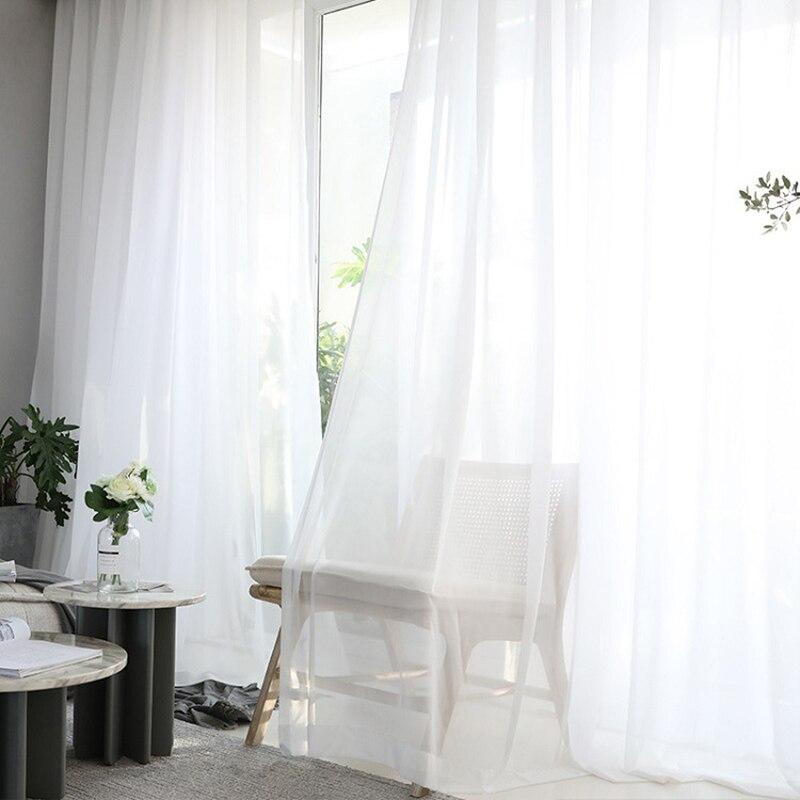 Modern Minimalist Specialty Solid Color Breathable Translucent Thin Window Screen White Window Screen