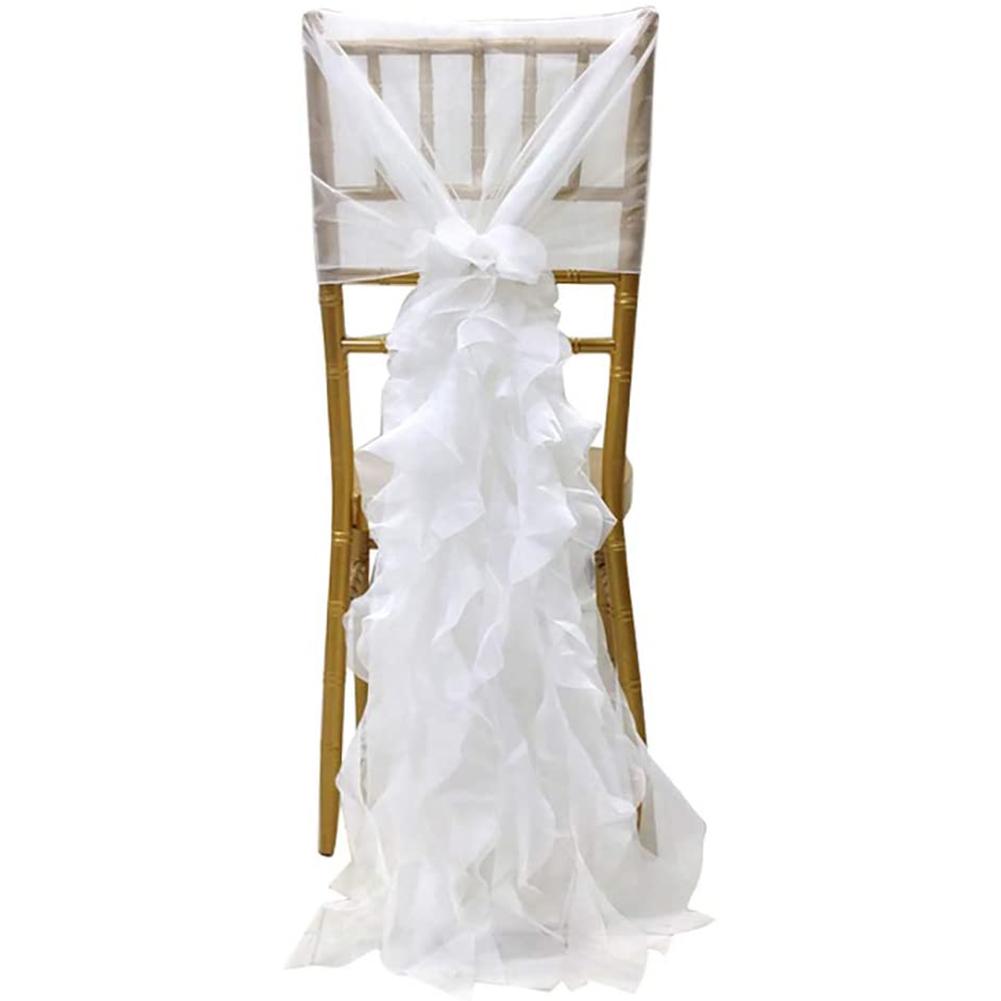 

Wedding Chair Back Yarn cover Decoration European Style Wedding Party Decoration White