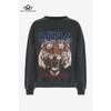 Autumn and Winter Tiger Head White Ink Do Old Sweater Women Casual Coat Sweater Women's High Quality Sweater