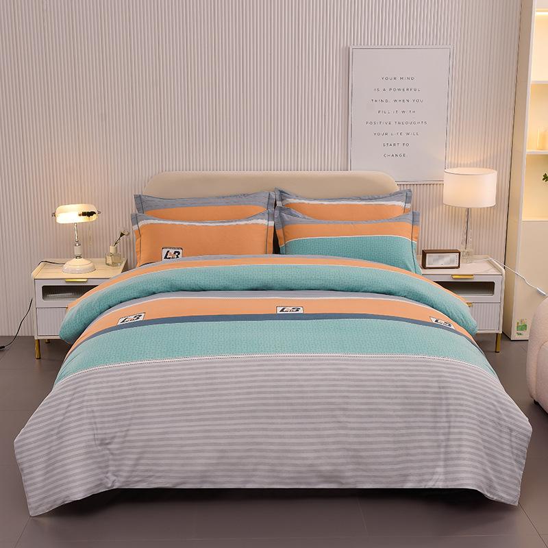 Thickened Cotton Four-piece Set, Pure Cotton Bed Sheet Quilt Cover, Dormitory Three-piece Set, Bedding
