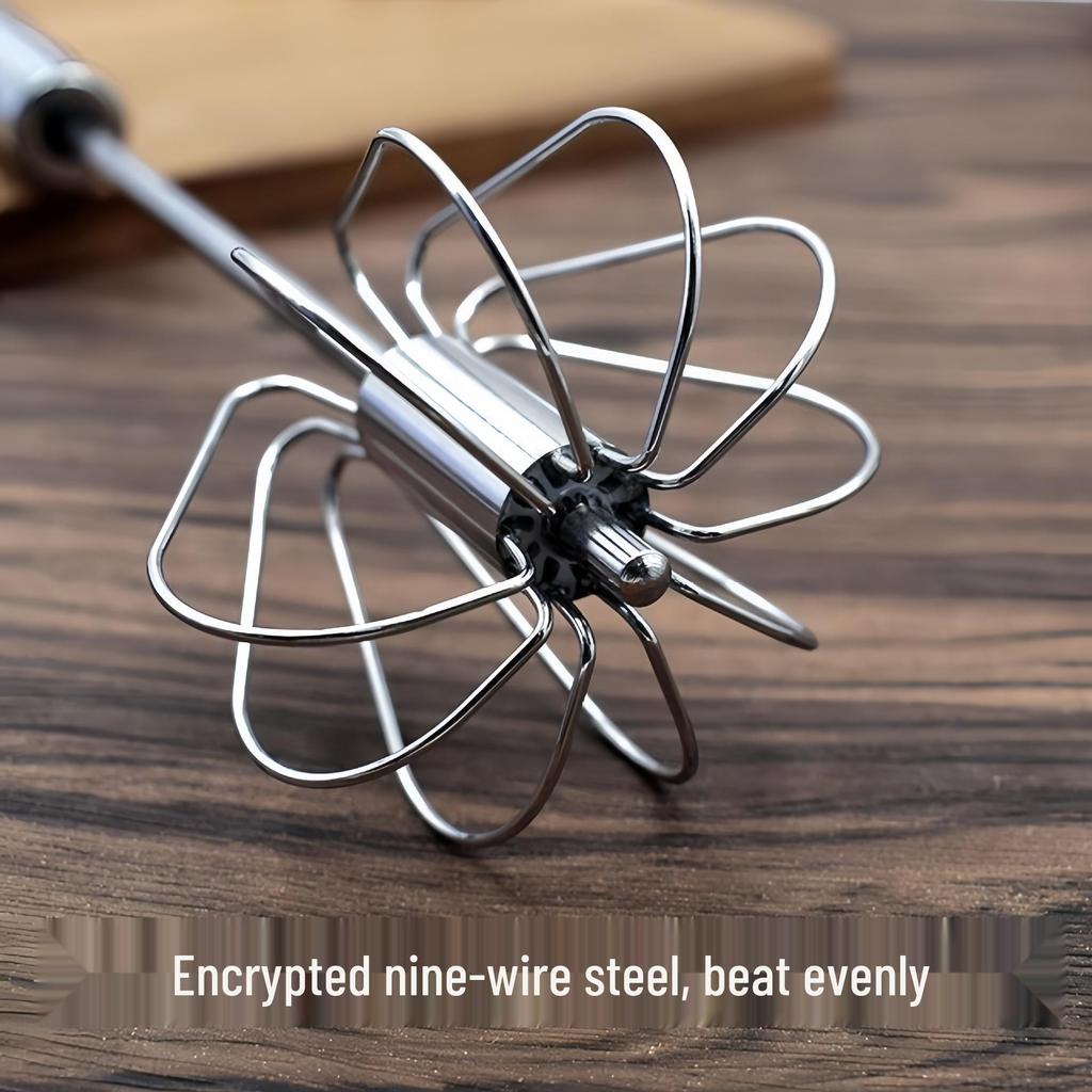 Stainless Steel Semi-Automatic Handheld Egg & Cream Whisk