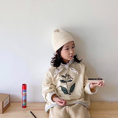 Tops Automne Floraux à Col Rond pour Enfants - T-shirts et Sweat-shirts à Imprimé Végétal pour Garçons et Filles