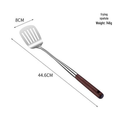 ZISIZ 304 Stainless Steel Frying Spatula with Oak Handle