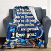 1PC Son Love Message Print Blanket, Soft Throw Blanket - Warm & Cozy for Couch, Bed, Office, and Travel yy250912187