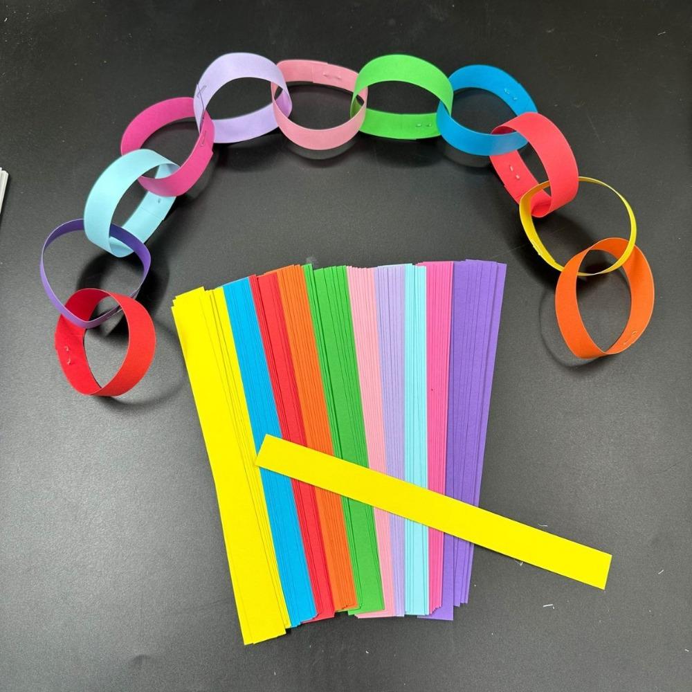 100pcs DIY Assembles Paper Chains Colored Paper Streamers Paper Strings  Party Backdrop Decoration