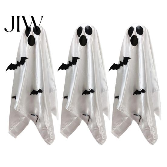 Halloween Hanging Ghost Decorations Scary Decor, Spooky Bat Print Decor for Porch Holiday Yard Ornaments Tree, Glow-in-the-Dark Outdoor Decoration