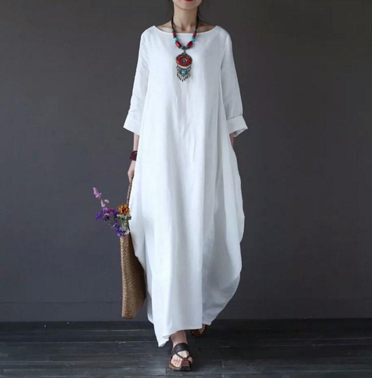 Women's Fashion Dress Spring Round Neck Long Sleeve Casual Style Women's Dress