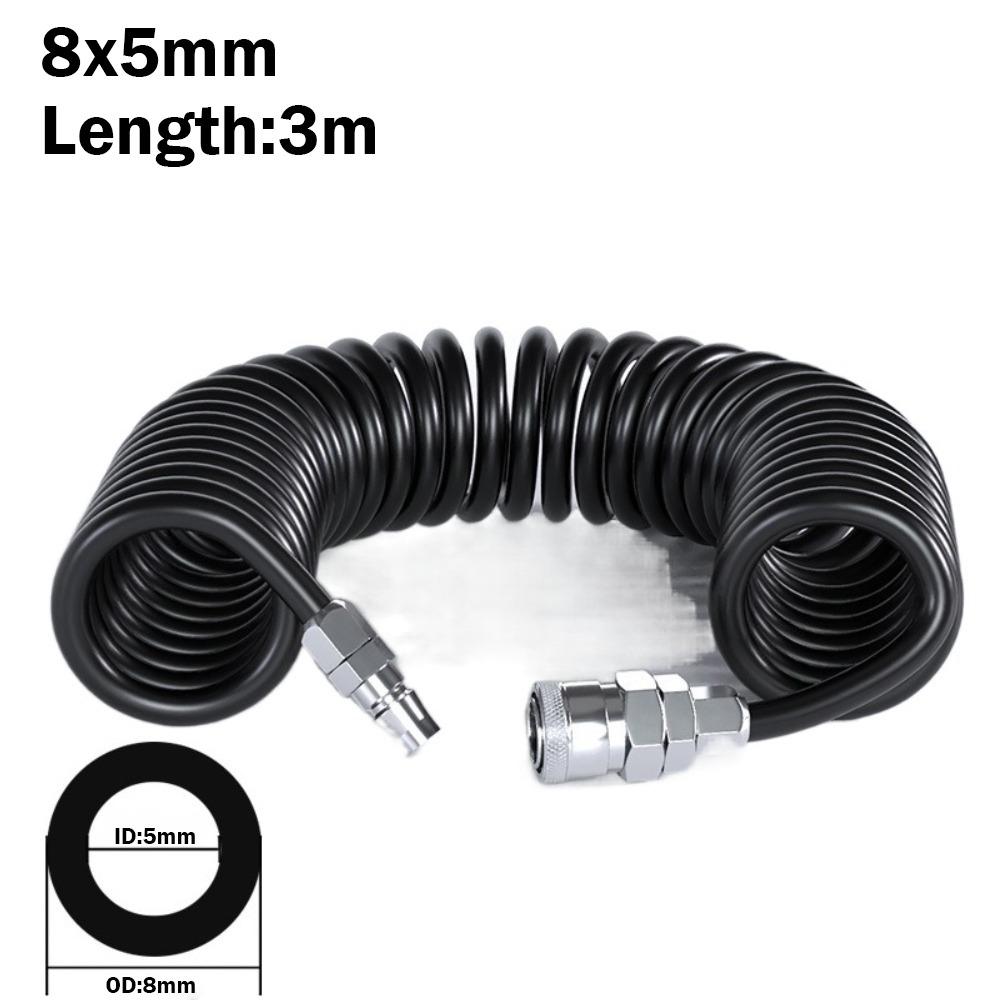 

Plug Air Fittings With Connector PU Air Compressor Hose Flexible PU Air Compressor Hose Tube PU Recoil Air Tube