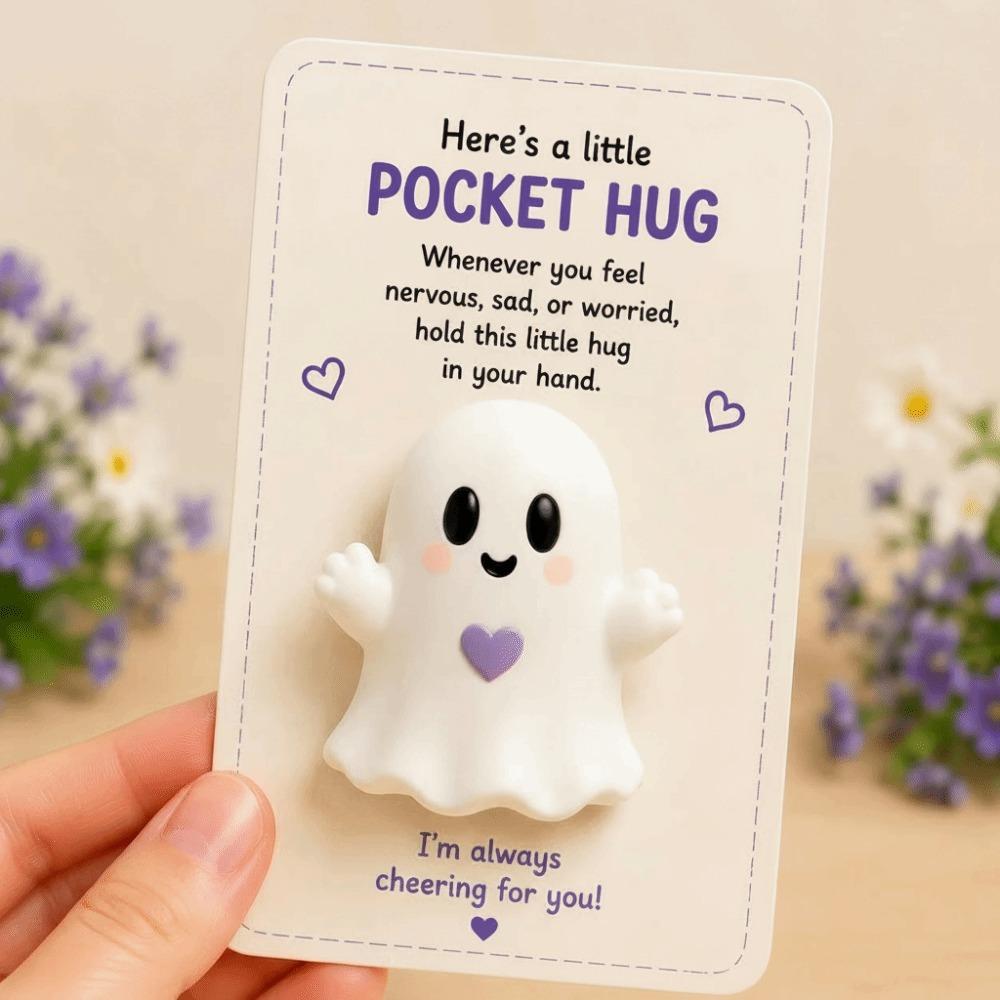 Thoughtful Plastic Animal Ornaments Resin Pocket-Sized Pocket Hug Gifts Inspirational Card Inspirational Card For Pet Lovers