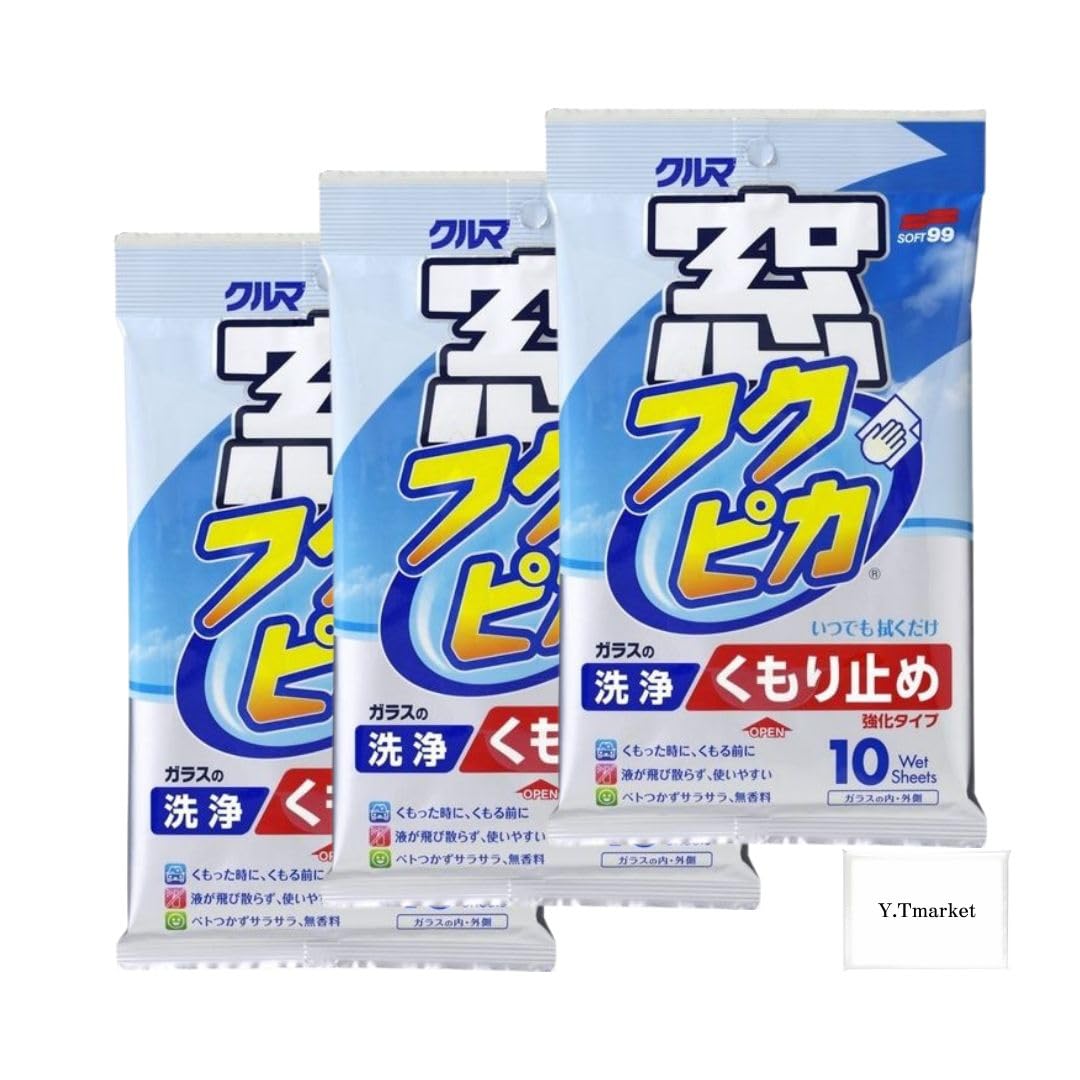 

Window Fukupika G-43 Пленка для стекол Удалитель пятен от кожного сала Защита от запотевания Усиленная упаковка 10 x 3 Лист для приборной панели Чистый