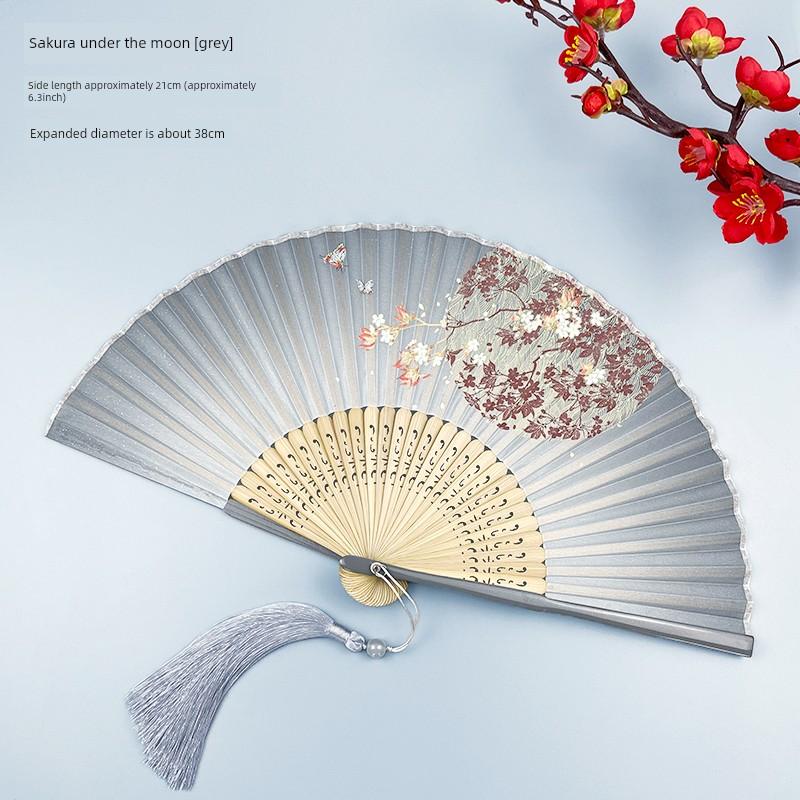 Chinese-Style Folding Fan, Retro Style, Summer Portable Fresh Small Fan, Ancient Fairy-Like Hanfu Dance Folding Fan