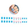 24Pcs Shining Oval Shape Blue Artificial Nail Safe Material For Sensitive Skin And Quick Application