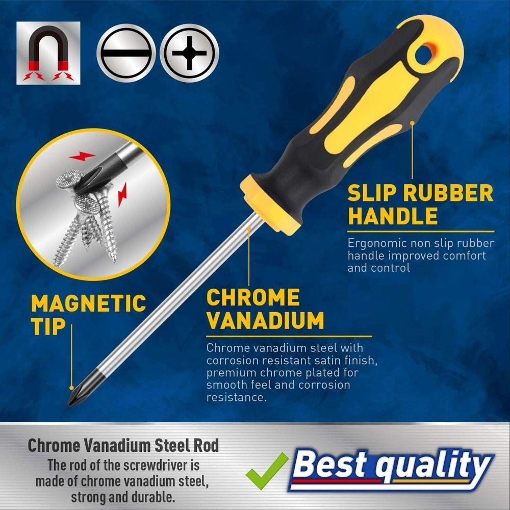 Yellow Screwdriver Set Magnetic Tips Tool Kit Household Tool Kit for 11/12pcs/bucket Home Repairs