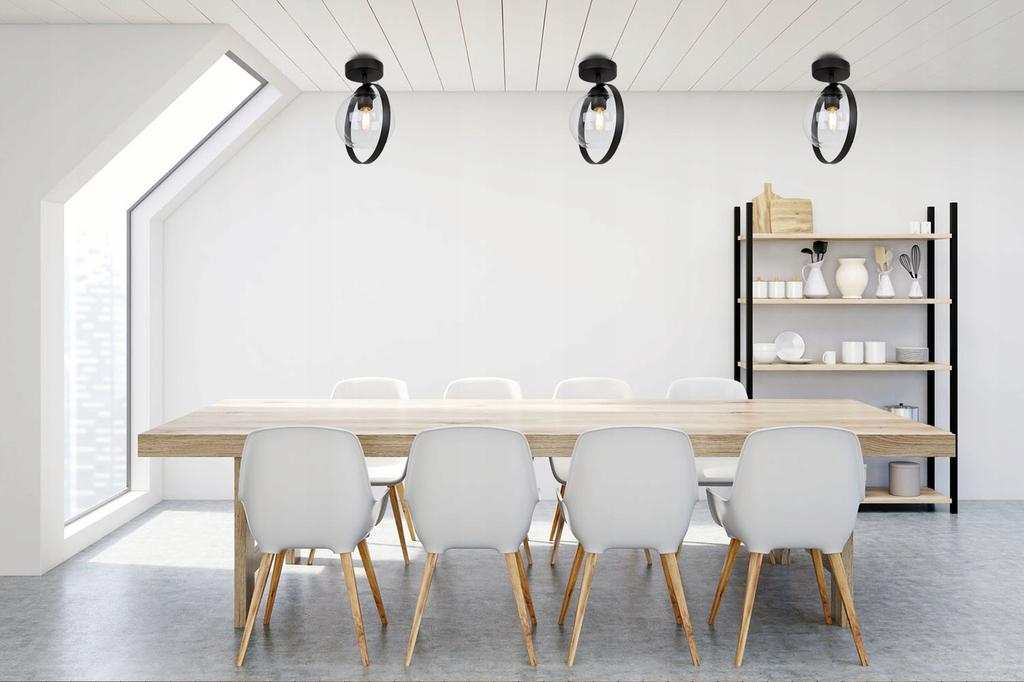 MODERN CEILING LAMP GLASS RING LAMP