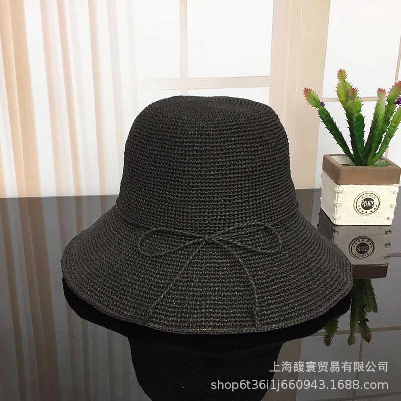 8Cm Japanese handmade crochet pull-up straw hat foldable sun hat children summer sun protection bucket hat sun hat