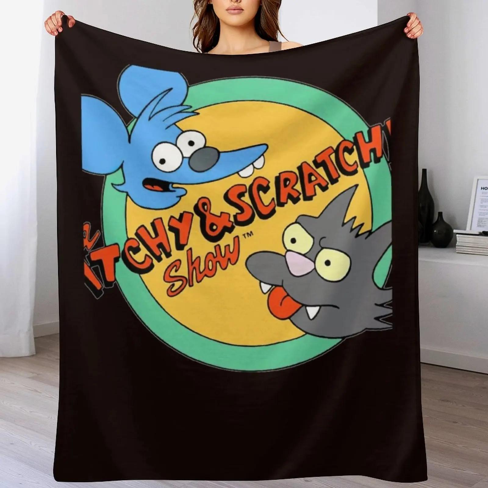 The Itchy and scratchy Cartoons Throw Blanket Spring Fall Cozy Throw Blanket for Couch 102x76cm(40x30in)