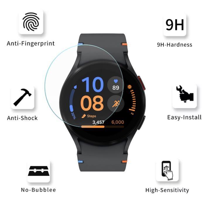 Gehärtetes Glas für Samsung Galaxy Watch FE 40mm [2er-Pack] Displayschutzfolie Uhr Kratzfest Phonillico®